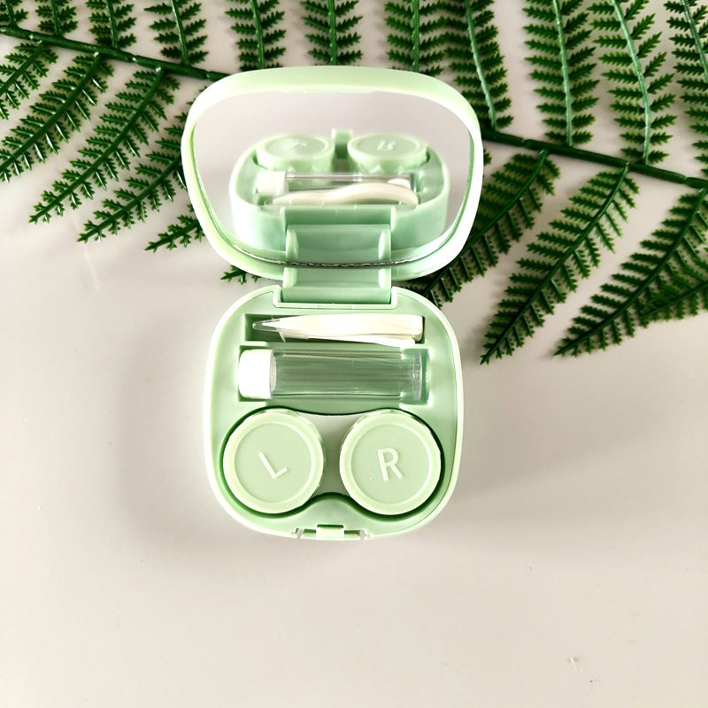 CEETOL Case for contact lenses, Contact Lens Case With Cleaner Washer, Travel Size Cute Colored Contact Lenses, Applicator Removal Tool Kit With Mirror